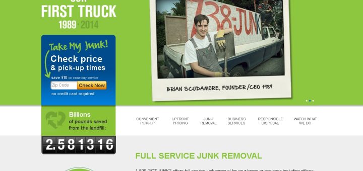A screenshot of 1800gotjunk.com
